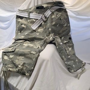G-fried denim grey and white camo shorts